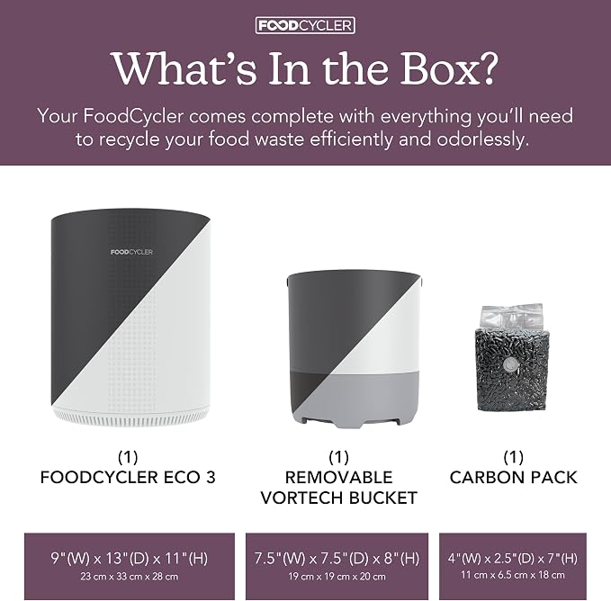 Food Cycler Eco 3 Compact Kitchen Food Recycler | Indoor Composter Bin - Image 2