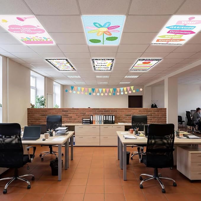 QOUBAI 8PCS Fluorescent Light Covers, 4x2 Feet Magnetic Light Cover Fluorescent - Image 5