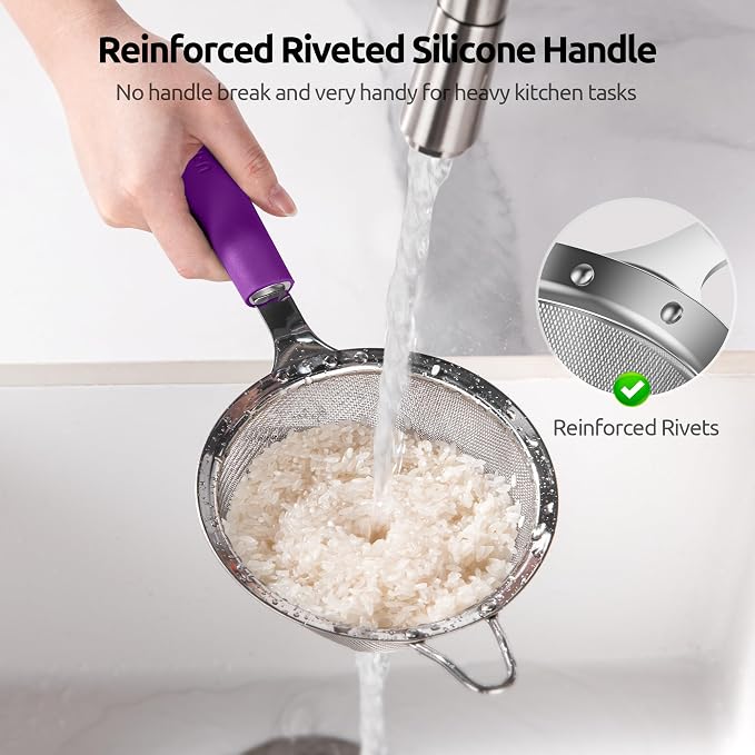 U-Taste Medium Fine Mesh Strainer: 18/8 Stainless Steel 4.73in 30 Mesh Kitchen - Image 4