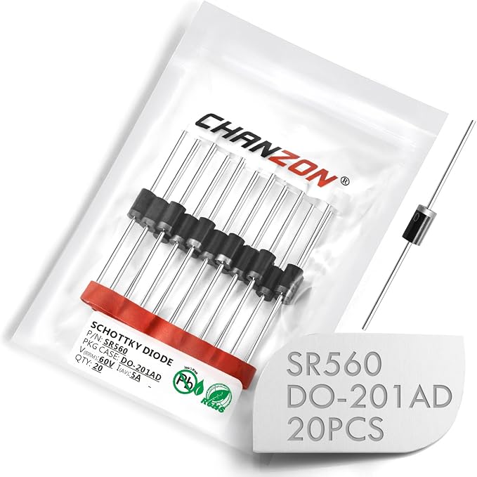 Chanzon SR560 Schottky Barrier Rectifier Diodes 5A 60V DO-201AD Axial 5 Amp 60 - Image 4