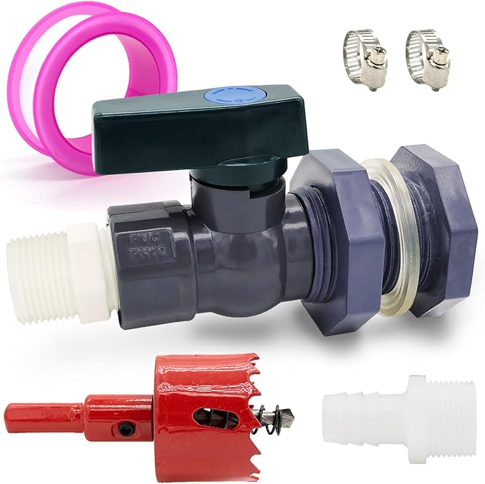 PVC Rain Barrel Diverter Kit Rain Barrel 3/4 Inch Spigot Kit by TiciKim