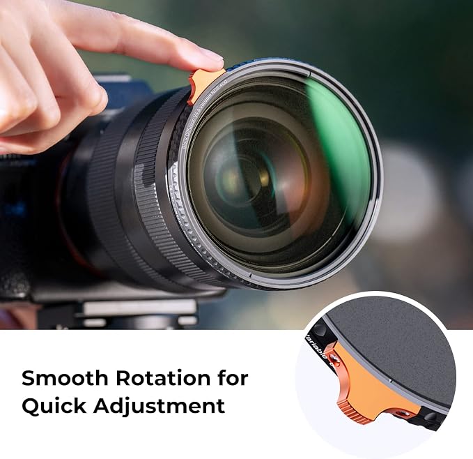 K&F CONCEPT 55mm Black Diffusion Mist 1/4 Effect & Variable ND2-400 Neutral - Image 7