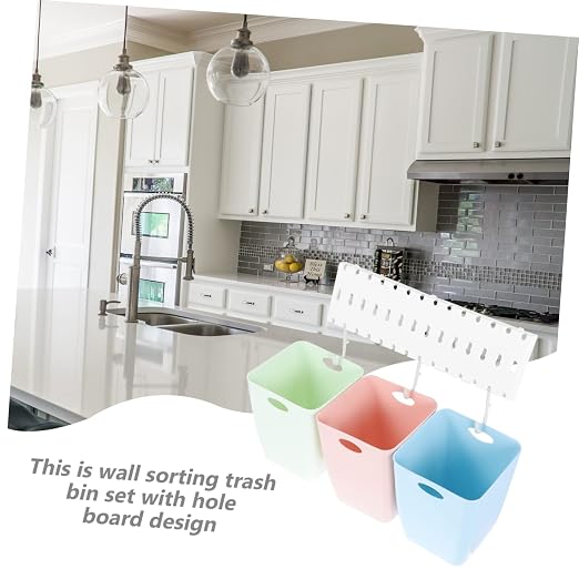 1set Wall-Mounted Sorting Trash Bin Space-Saving Recyclable Garbage Bins - Image 3