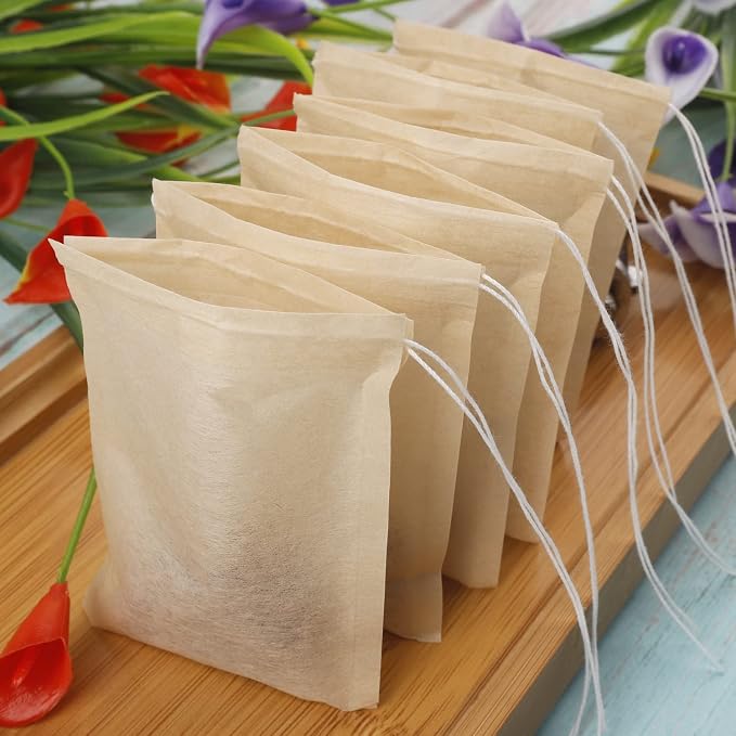 Tea Filter Bags with Free Tea Spoon, Safe & Natural Material, Disposable Tea - Image 5