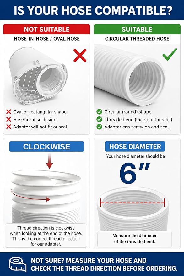Portable AC Vent Kit for Door or Wall, Exhaust Hose Adapter - Image 2