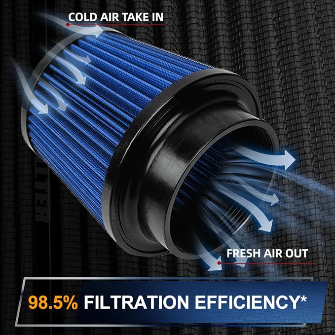 4" Inlet Car Performance Reusable Cold Air Intake Filter Universal 100mm - Image 3
