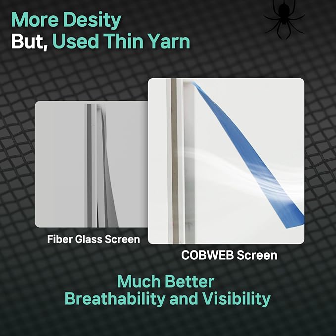 Premium Window Screen DIY KIT 39" 51" Blocks Rain, Pet Scratch, Fine Dust 99% - Image 3