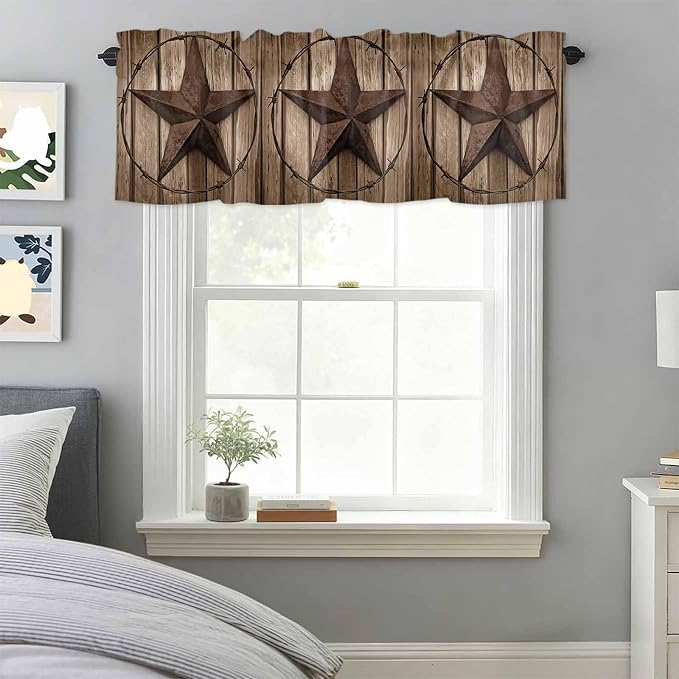 Vintage Texas Star Valances for Windows, 1 Panel - Image 3