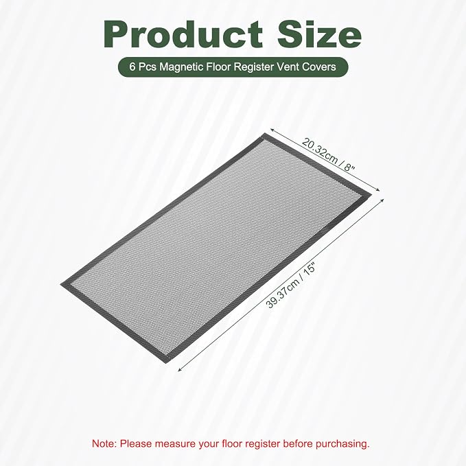 YOKIVE 6 Pcs Magnetic Floor Vent Covers, Floor Register Cover PVC Mesh Air Vent - Image 2