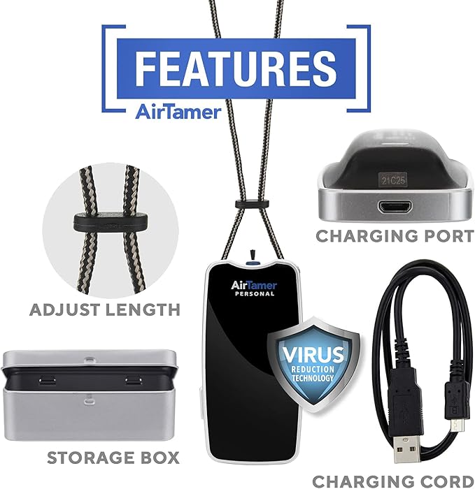 AirTamer A310 Rechargeable Personal Air Purifier, Proven Performance, Virus and - Image 3