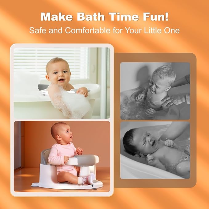 Baby Bath Seat for Babies: Non-Slip Infant Bathtub Chair with Suction Cups, Safe & Comfortable Baby Bath Support, Ideal for Sitting Up, Easy to Clean, Stable Design, Blue (6-24 Months)