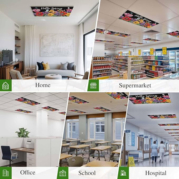Fluorescent Light Covers for Ceiling Lights Hello Spring Magnetic Light Filters - Image 6