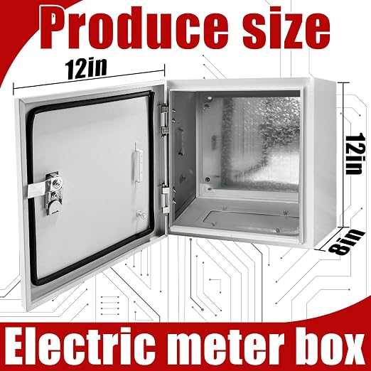 Electrical Box 12 x 12 x 8 Inch Indoor Outdoor Electrical Enclosure Box Steel - Image 2