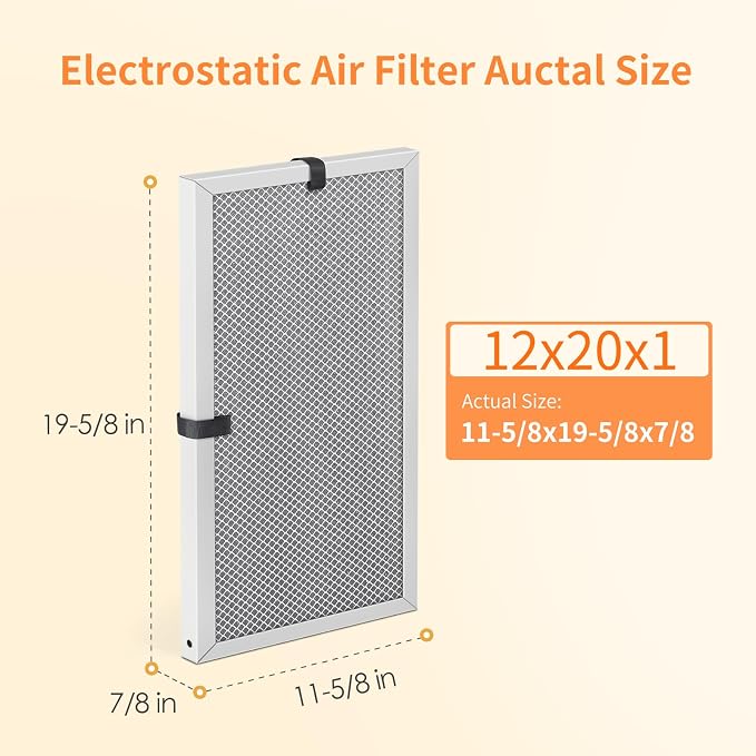 2-Pack 12x20x1 MERV 8 Reusable & Washable Electrostatic Air Filters - Image 2