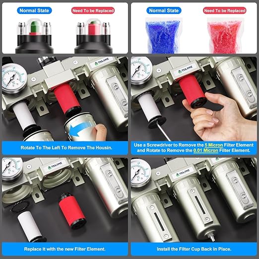 TAILONZ PNEUMATIC 0-240 PSI 1/2 Inch NPT Industrial Grade 4-Stage Air Drying - Image 7