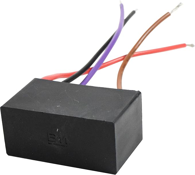 HQRP Ceiling Fan Capacitor CBB61 4.5uf+4.5uf+6.6uf 4-Wire - Image 2