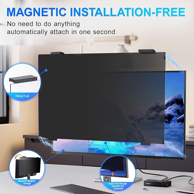 2Pack Magnetic 27 Inch Privacy Screen - Image 2