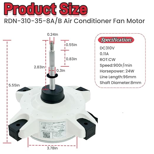 RDN-310-35-8A/B Air Conditioner Fan Motor Brushless DC Motor DC310V 24W 0.11A - Image 2
