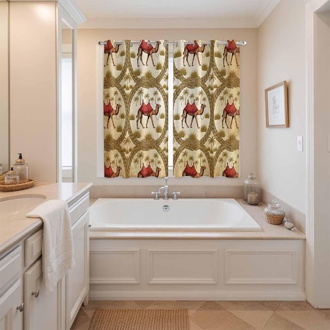 2 Panel Kitchen Cafe Curtains, Window Decor Tier Curtains - Image 3