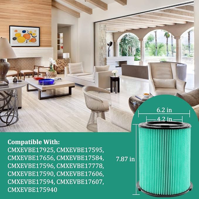 2 Pack HEPA Filter Replacement for Craftsman 38753 CMXZVBE38753 Wet Dry Vacuum - Image 2