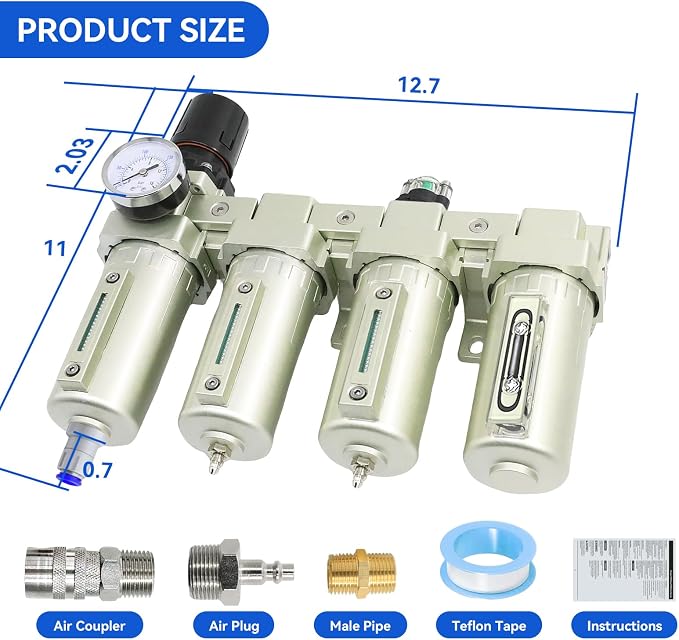 1/2" NPT Industrial Grade 4 Stage Air-Dryer-for-Compressor, - Image 2