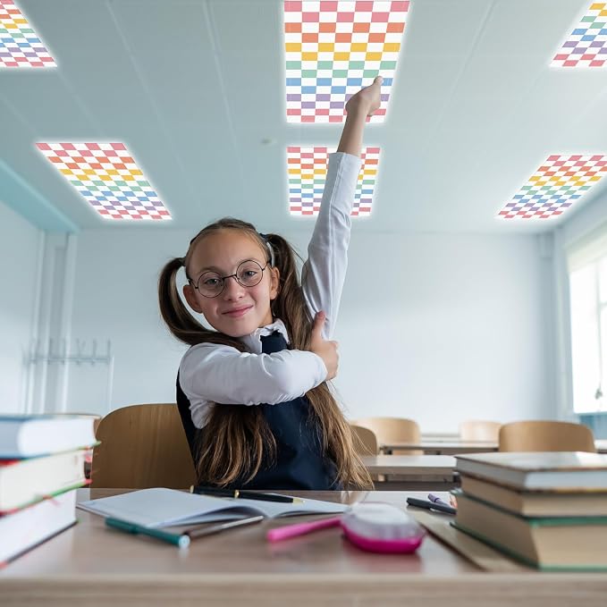 6Pcs Classroom Light Covers for Fluorescent Lights, Magnetic 2x4 FT Ceiling - Image 7