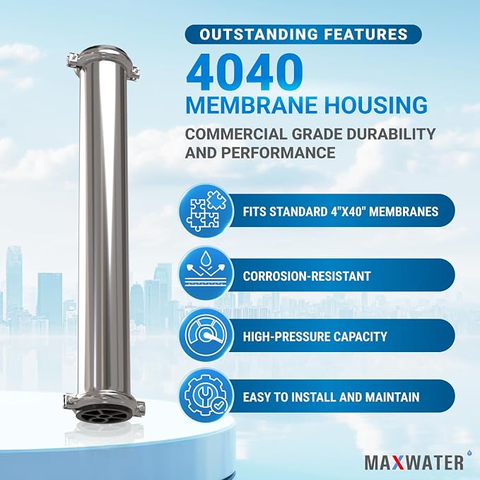 Max Water - Heavy Duty - Reverse Osmosis 4040 Membrane Housing - 4" x 40" good - Image 6