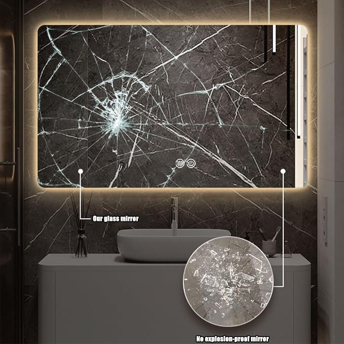 Illuminated 3 Colour LED Bathroom Mirror, Bathroom Light Mirror - Image 4