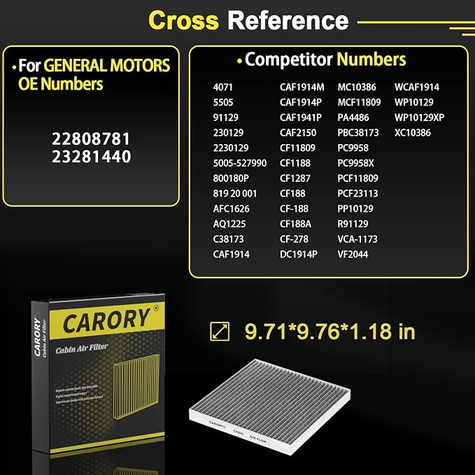 CARORY Cabin Air Filter w/Activated Carbon - Image 4