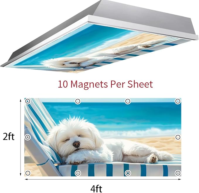 2 Pack Fluorescent Light Covers 4x2 ft Magnetic Light Covers - Image 3