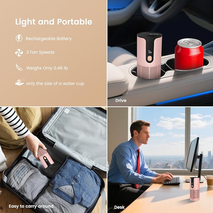 Portable Car Air Purifier-True HEPA Mini Air Purifier - Image 2