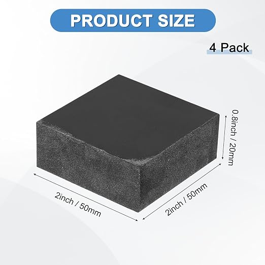 M METERXITY 4-Pack Rubber Anti Vibration Pads 2" Non-Slip Square Vibration - Image 3