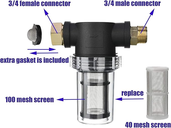 M MINGLE Garden Hose Filter for Pressure Washer inlet Water, Inline Filter for - Image 3