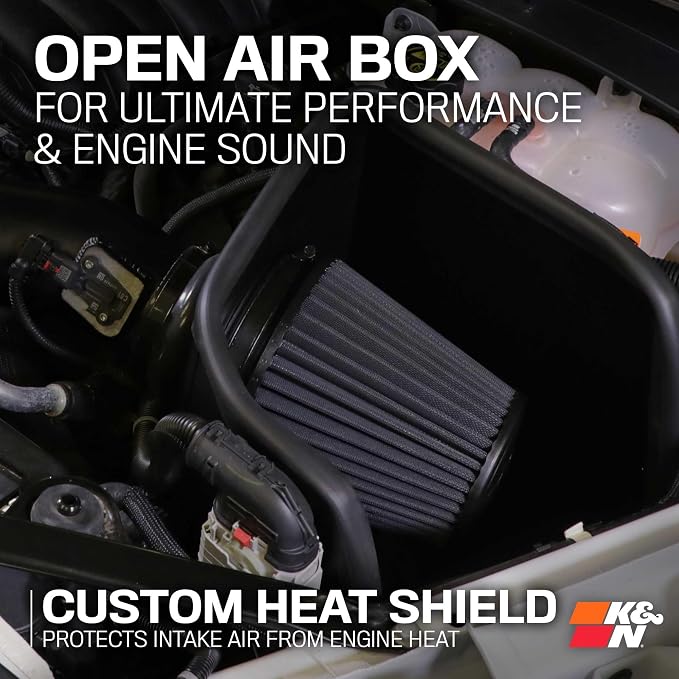 K&N Cold Air Intake System: Dry-Flow Air Filter, Increase Performance & Towing: - Image 6
