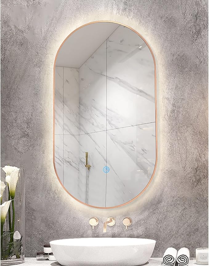 Oval LED Illuminated Bathroom Mirror, Wall-mounted Vanity Makeup Mirror - Image 7