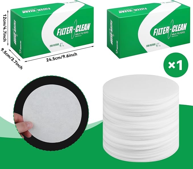 200 Pack Milk Filter Discs Quick Flow Non-gauze Small 4-9/16" Od Replacement - Image 2