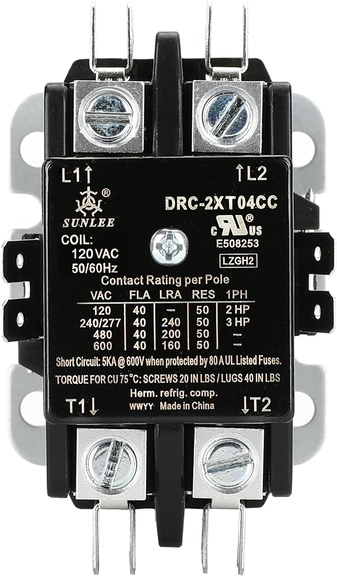 SunLee 2 Pole 40 Amp contactor 120v Coil UL 2 Pole Lighting Load 50 AMP - Image 3