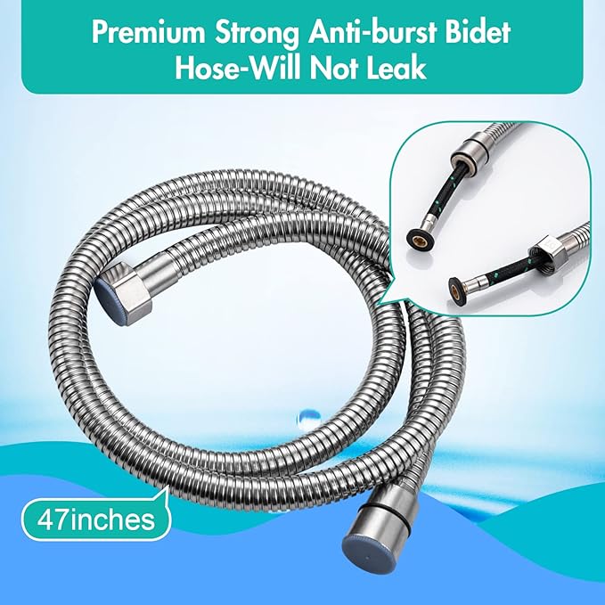 BARROCK Handheld Bidet Sprayer for Toilet, 2 Pack Stainless Steel Metal Made Baby Cloth Diaper Spraying Kit, Bathroom Toilet Bidet Attachment Set for Bathing Pets and Feminine Hygiene, Brushed Nickel