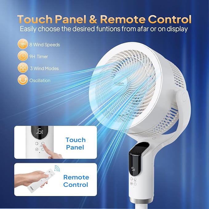 ROVSUN 3-in-1 Standing Fan, 90°+90°Omni-directional Oscillating Fan - Image 3