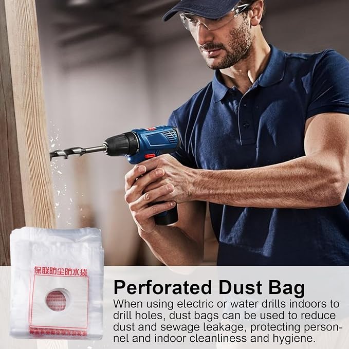 Electric Hammer Dust Bag – Drill Dust Sealr, Hole Saw Catcher | 100PCS Fine - Image 3