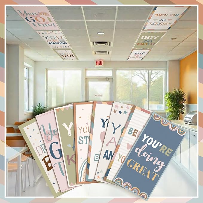 Retisee 8 Pcs Back to School Fluorescent Light Covers - Image 4
