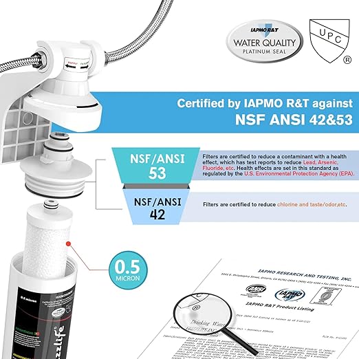 Frizzlife Under Sink Water Filter System-NSF/ANSI 53&42 Certified High Capacity - Image 2