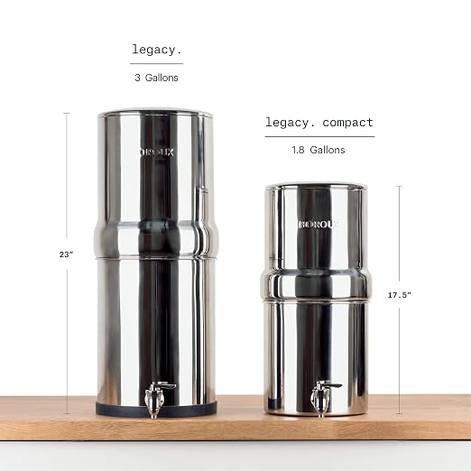 Boroux Compact Gravity-Fed Countertop Stainless Steel Water Filter System | 1.8 - Image 2