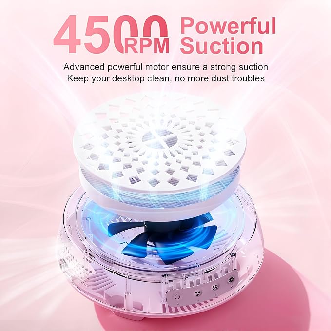 Professional Nail Dust Collector, Quiet Nail Vacuum Cleaner Machine - Image 2
