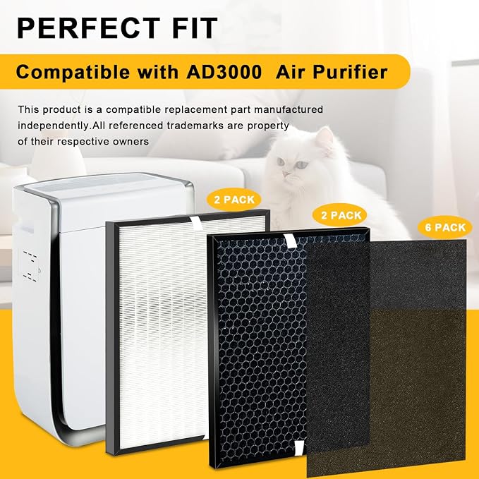 10-Pack Amboseli Replacement Filters Compatible 3000 Air Purifi-er, 3000Pro Air - Image 5