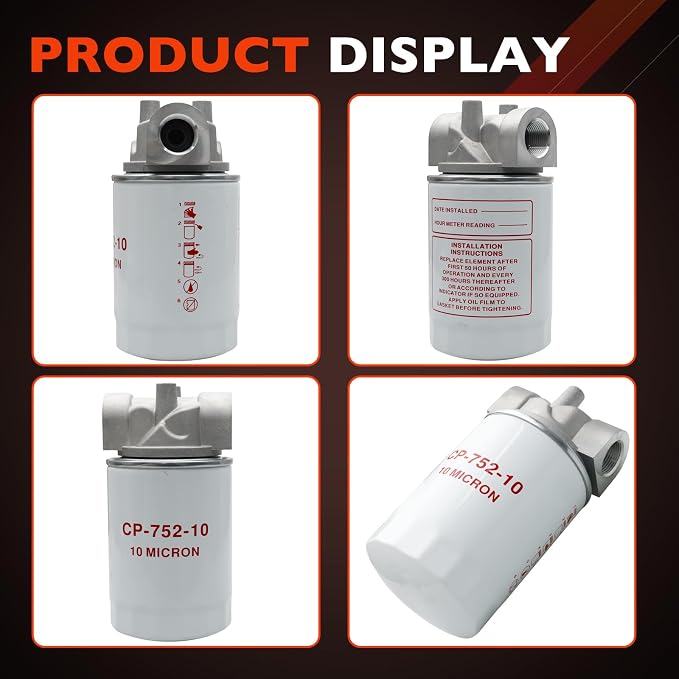 Spin-On Hydraulic Oil Filter Assembly 10 Micron - Image 6