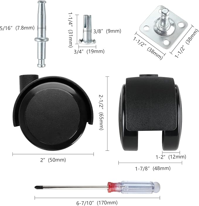 2 inch Caster Wheels 5/16 inch Valve stem and Rotating top Plate Installation - Image 4