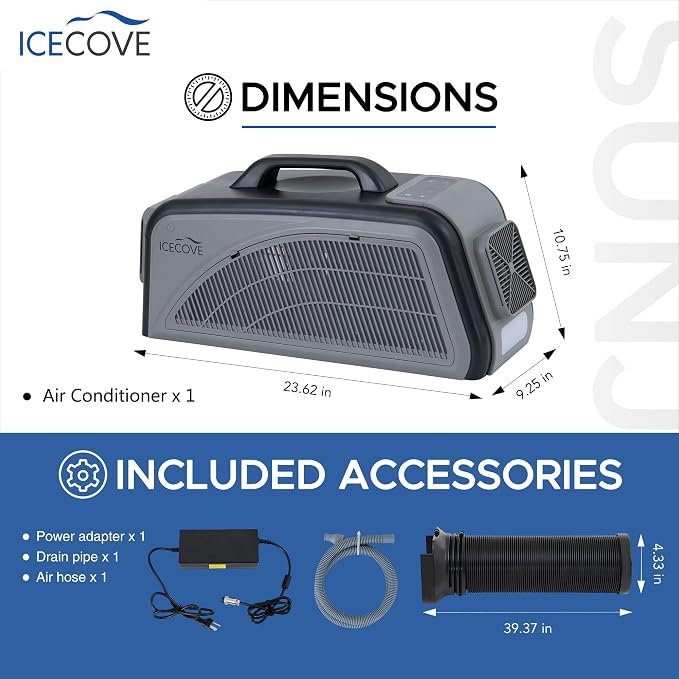 IceCove Portable Air Conditioner, 2500BTU Fast Cooling Car AC Unit, 250W Low - Image 7