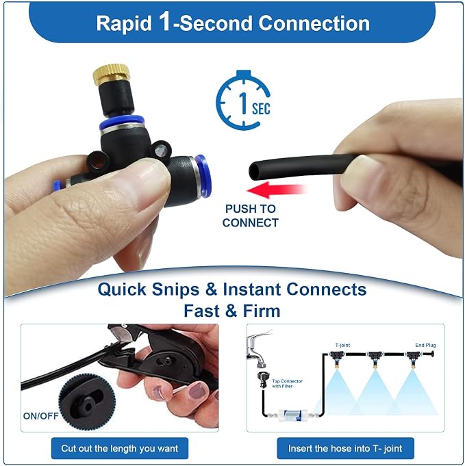 Misters for Outside Patio, Outdoor Water Misting Cooling System w Filter - Image 4