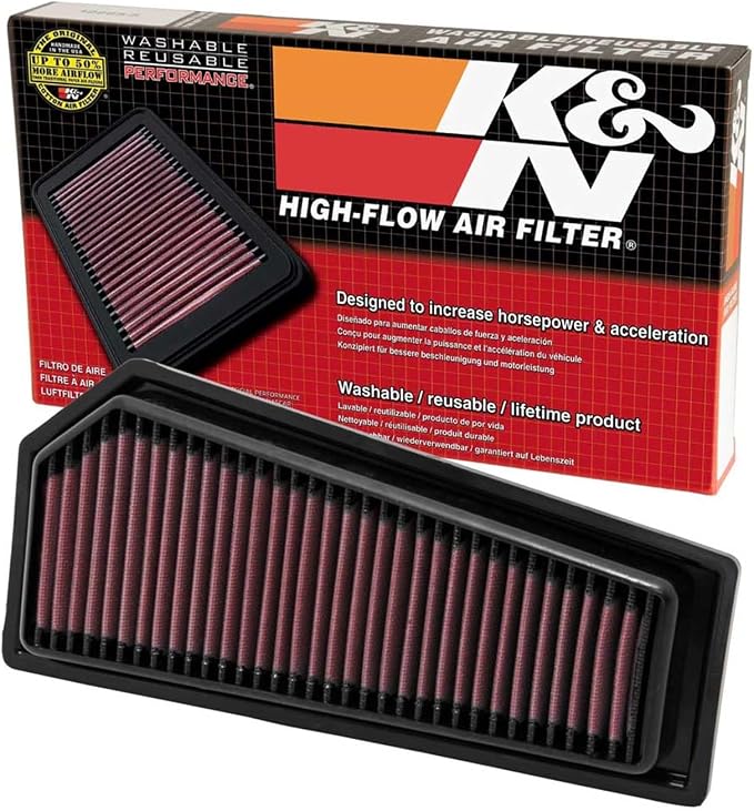 K&N High-Flow Original Lifetime Engine Air Filter: Increase Power & Acceleration by KNEngineeringInc